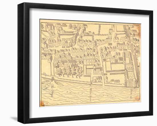 16Th Century Map of London-null-Framed Giclee Print