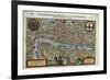 16th-Century Map of London-null-Framed Giclee Print