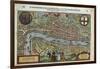 16th-Century Map of London-null-Framed Giclee Print