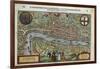 16th-Century Map of London-null-Framed Giclee Print