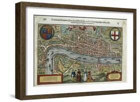 16th-Century Map of London-null-Framed Giclee Print