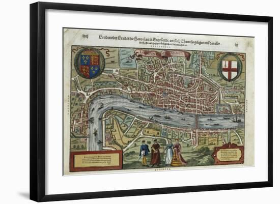 16th-Century Map of London-null-Framed Giclee Print