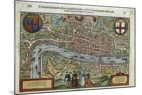 16th-Century Map of London-null-Mounted Giclee Print