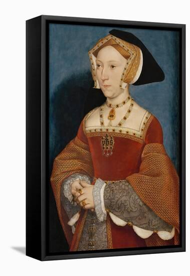 16th century oil painting of Jane Seymour, Queen of England.-Vernon Lewis Gallery-Framed Stretched Canvas