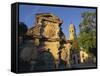 16th Century Ornamental Fountain in the Plaza Santa Maria at Sunrise, Baeza, Jaen, Andalucia, Spain-Tomlinson Ruth-Framed Stretched Canvas