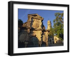 16th Century Ornamental Fountain in the Plaza Santa Maria at Sunrise, Baeza, Jaen, Andalucia, Spain-Tomlinson Ruth-Framed Photographic Print