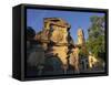 16th Century Ornamental Fountain in the Plaza Santa Maria at Sunrise, Baeza, Jaen, Andalucia, Spain-Tomlinson Ruth-Framed Stretched Canvas