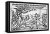 16th Century Print of People Burning Three Witches Alive-null-Framed Stretched Canvas