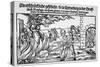 16th Century Print of People Burning Three Witches Alive-null-Stretched Canvas