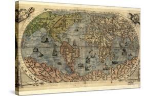 16th Century World Map-Library of Congress-Stretched Canvas