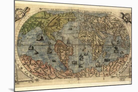 16th Century World Map-Library of Congress-Mounted Photographic Print