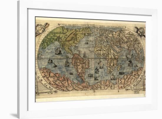 16th Century World Map-Library of Congress-Framed Photographic Print