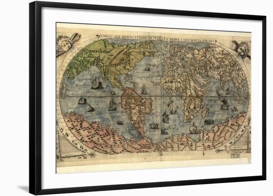 16th Century World Map-Library of Congress-Framed Photographic Print