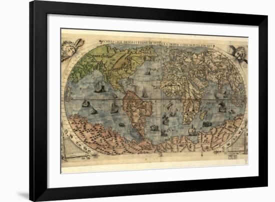 16th Century World Map-Library of Congress-Framed Photographic Print