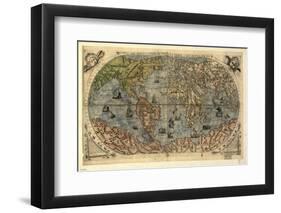 16th Century World Map-Library of Congress-Framed Photographic Print