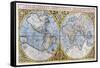 16th Century World Map-Georgette Douwma-Framed Stretched Canvas