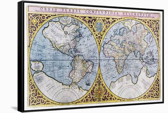 16th Century World Map-Georgette Douwma-Framed Stretched Canvas