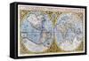 16th Century World Map-Georgette Douwma-Framed Stretched Canvas