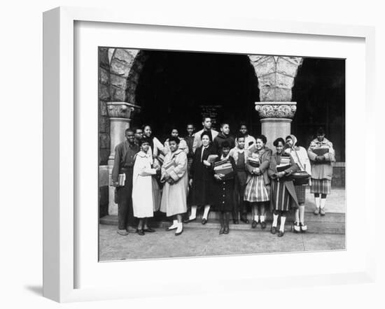 17 African American Students Newly Integrated into a High School-Ed Clark-Framed Photographic Print