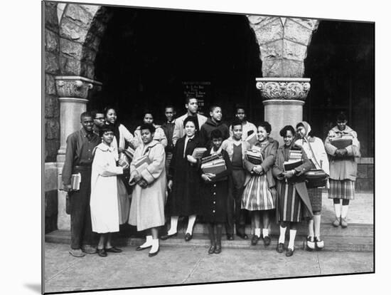 17 African American Students Newly Integrated into a High School-Ed Clark-Mounted Photographic Print