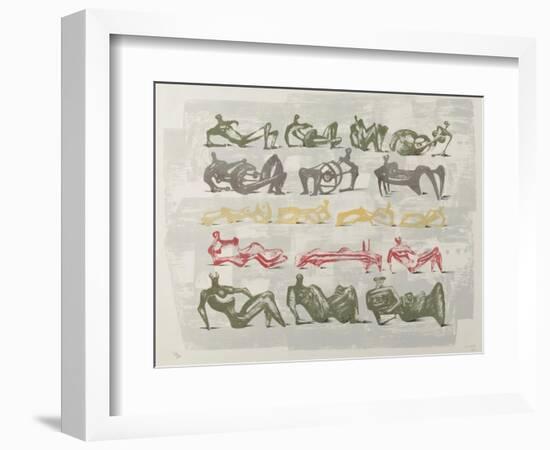 17 Reclining Figures, 1963-Henry Moore-Framed Giclee Print