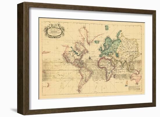 1708, World, Mercator Projection-null-Framed Giclee Print