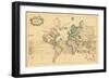 1708, World, Mercator Projection-null-Framed Giclee Print