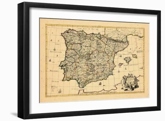 1710, A correct map of Spain and Portugal according to the newest observations-null-Framed Giclee Print