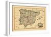 1710, A correct map of Spain and Portugal according to the newest observations-null-Framed Giclee Print