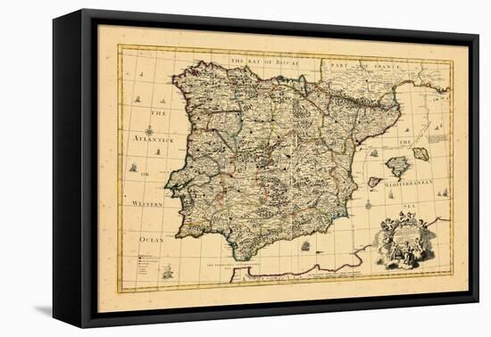 1710, A correct map of Spain and Portugal according to the newest observations-null-Framed Stretched Canvas