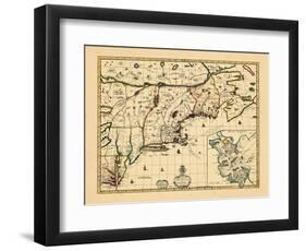 1714, Connecticut, Maine, Massachusetts, New Hampshire, Rhode Island, Vermont, Maryland, New York-null-Framed Giclee Print