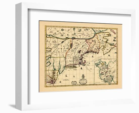 1714, Connecticut, Maine, Massachusetts, New Hampshire, Rhode Island, Vermont, Maryland, New York-null-Framed Giclee Print