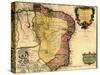 1719 Map of Brazil, Showing Geographic Definition on the Coast-null-Stretched Canvas