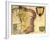 1719 Map of Brazil, Showing Geographic Definition on the Coast-null-Framed Art Print