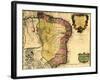 1719 Map of Brazil, Showing Geographic Definition on the Coast-null-Framed Art Print