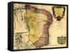 1719 Map of Brazil, Showing Geographic Definition on the Coast-null-Framed Stretched Canvas