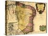 1719 Map of Brazil, Showing Geographic Definition on the Coast-null-Stretched Canvas