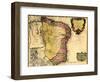 1719 Map of Brazil, Showing Geographic Definition on the Coast-null-Framed Art Print