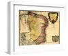 1719 Map of Brazil, Showing Geographic Definition on the Coast-null-Framed Art Print