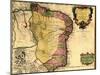 1719 Map of Brazil, Showing Geographic Definition on the Coast-null-Mounted Art Print