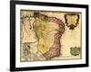 1719 Map of Brazil, Showing Geographic Definition on the Coast-null-Framed Art Print