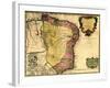 1719 Map of Brazil, Showing Geographic Definition on the Coast-null-Framed Art Print