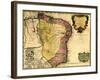 1719 Map of Brazil, Showing Geographic Definition on the Coast-null-Framed Art Print