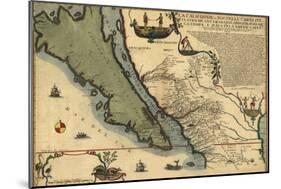 1720 Map of Baja California and Northwest Mexico, Showing California as an Island-null-Mounted Art Print