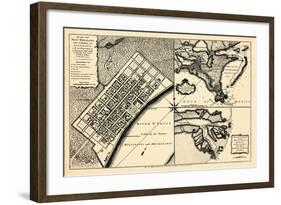 1720, New Orleans Bird's Eye View, Louisiana, United States-null-Framed Giclee Print