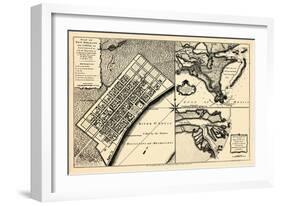 1720, New Orleans Bird's Eye View, Louisiana, United States-null-Framed Giclee Print