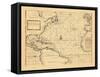 1721, Chart, West Indies, Brazil, North America, Atlantic Ocean-null-Framed Stretched Canvas