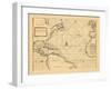 1721, Chart, West Indies, Brazil, North America, Atlantic Ocean-null-Framed Giclee Print