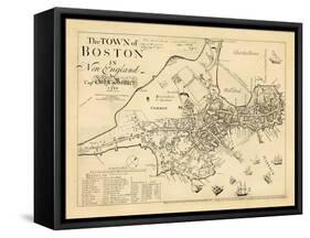 1722, Boston Captain John Bonner Survey Reprinted 1867, Massachusetts, United States-null-Framed Stretched Canvas