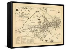 1722, Boston Captain John Bonner Survey Reprinted 1867, Massachusetts, United States-null-Framed Stretched Canvas